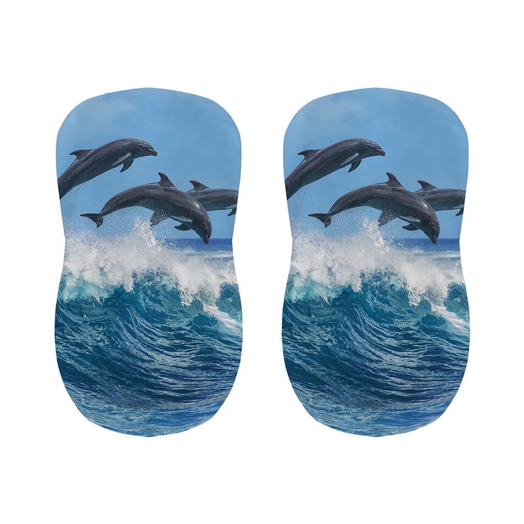 Dolphins Jumping Over Waves Print Bar Stool Covers