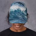Dolphins Jumping Over Waves Print Baseball Cap