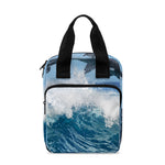 Dolphins Jumping Over Waves Print Bible Tote Bag