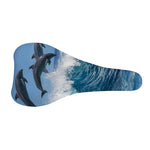 Dolphins Jumping Over Waves Print Bicycle Seat Cover