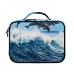 Dolphins Jumping Over Waves Print Briefcase Bible Bag