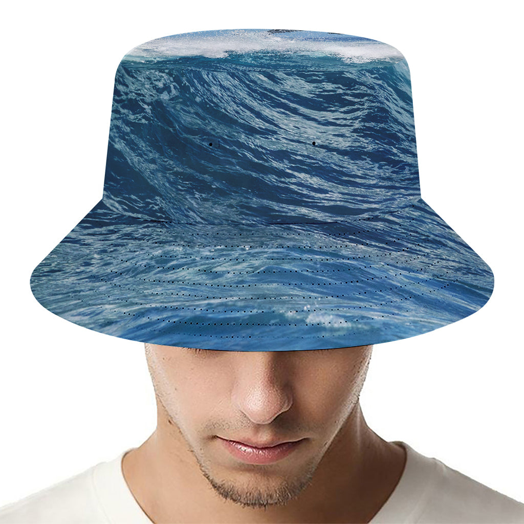 Dolphins Jumping Over Waves Print Bucket Hat