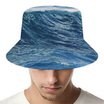 Dolphins Jumping Over Waves Print Bucket Hat