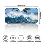 Dolphins Jumping Over Waves Print Car Windshield Sun Shade