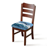 Dolphins Jumping Over Waves Print Chair Cushion Cover
