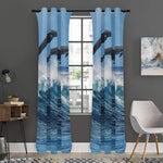 Dolphins Jumping Over Waves Print Curtain