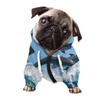 Dolphins Jumping Over Waves Print Dog Zip Up Hoodie