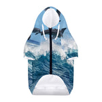 Dolphins Jumping Over Waves Print Dog Zip Up Hoodie