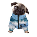 Dolphins Jumping Over Waves Print Dog Zip Up Jacket