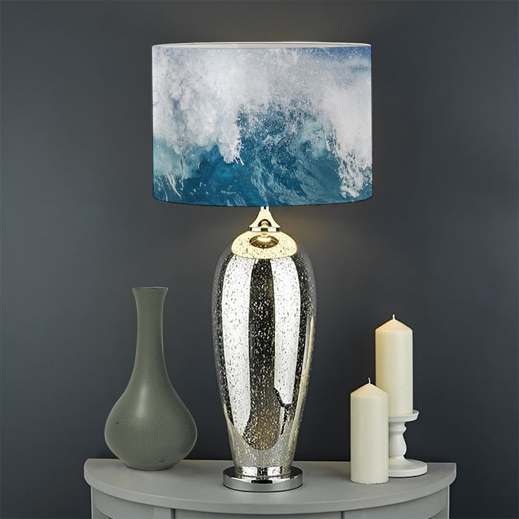 Dolphins Jumping Over Waves Print Drum Lamp Shade