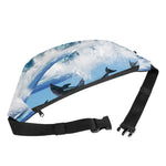Dolphins Jumping Over Waves Print Fanny Pack