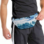 Dolphins Jumping Over Waves Print Fanny Pack