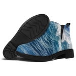 Dolphins Jumping Over Waves Print Flat Ankle Boots