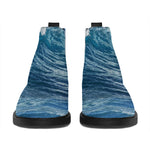 Dolphins Jumping Over Waves Print Flat Ankle Boots