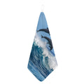 Dolphins Jumping Over Waves Print Hand Towel