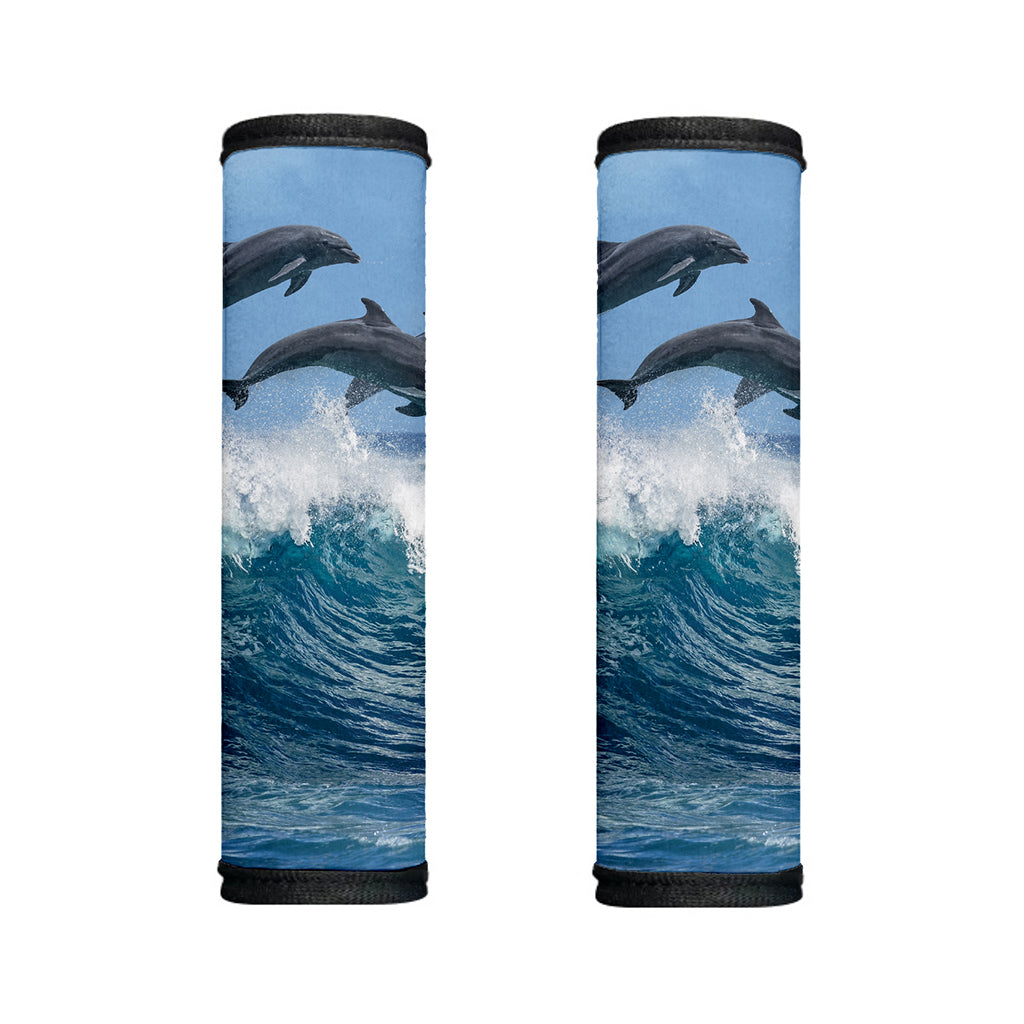 Dolphins Jumping Over Waves Print Handle Covers