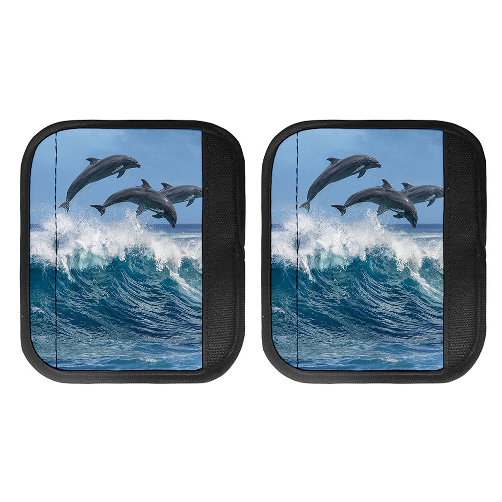 Dolphins Jumping Over Waves Print Handle Covers