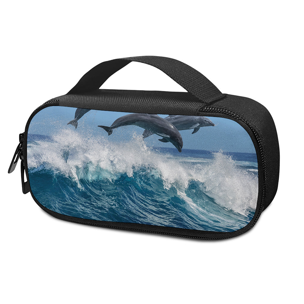 Dolphins Jumping Over Waves Print Insulin Cooler Travel Case