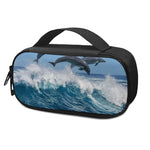 Dolphins Jumping Over Waves Print Insulin Cooler Travel Case