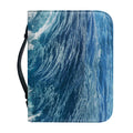 Dolphins Jumping Over Waves Print Leather Bible Cover