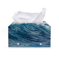 Dolphins Jumping Over Waves Print Leather Tissue Box Cover