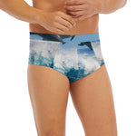 Dolphins Jumping Over Waves Print Men's Briefs