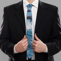 Dolphins Jumping Over Waves Print Necktie