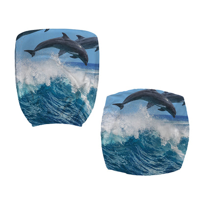 Dolphins Jumping Over Waves Print Office Chair Cover