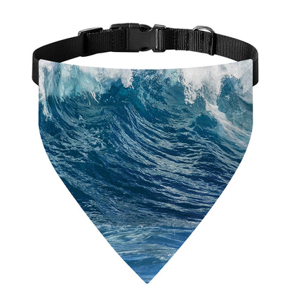 Dolphins Jumping Over Waves Print Over The Collar Dog Bandana