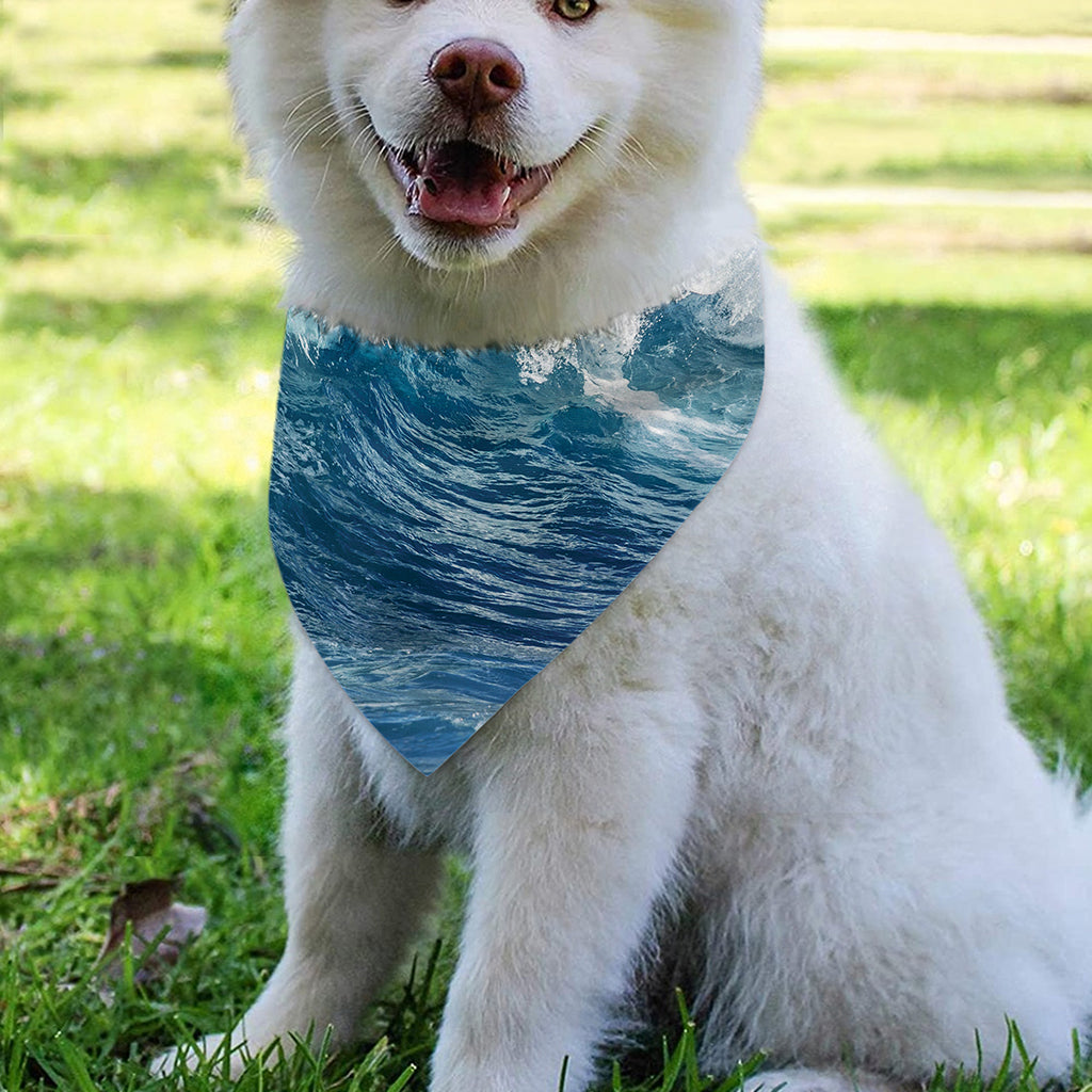 Dolphins Jumping Over Waves Print Over The Collar Dog Bandana