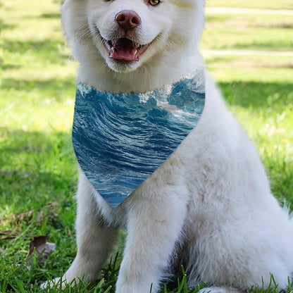Dolphins Jumping Over Waves Print Over The Collar Dog Bandana