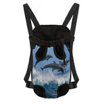 Dolphins Jumping Over Waves Print Pet Carrier Backpack