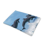 Dolphins Jumping Over Waves Print Pet Cooling Mat Cover