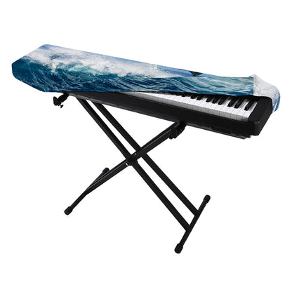 Dolphins Jumping Over Waves Print Piano Keyboard Cover