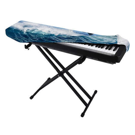 Dolphins Jumping Over Waves Print Piano Keyboard Cover