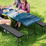 Dolphins Jumping Over Waves Print Picnic Table Cover