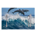 Dolphins Jumping Over Waves Print Placemat