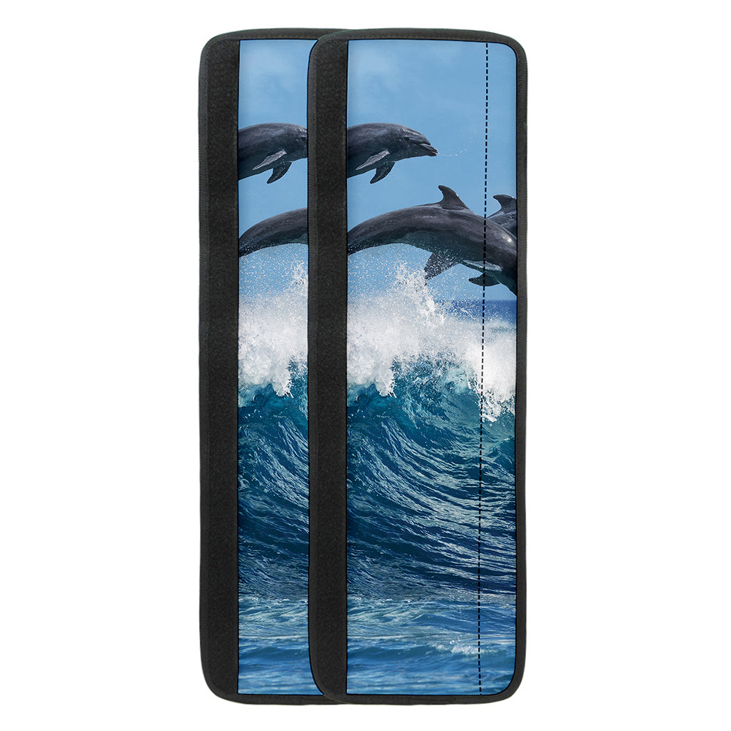 Dolphins Jumping Over Waves Print Refrigerator Handle Covers
