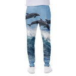 Dolphins Jumping Over Waves Print Scuba Joggers