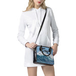 Dolphins Jumping Over Waves Print Shoulder Handbag