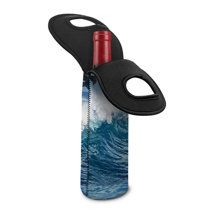 Dolphins Jumping Over Waves Print Single Neoprene Wine Tote