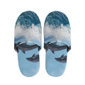 Dolphins Jumping Over Waves Print Slippers