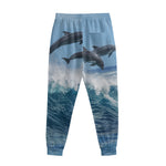 Dolphins Jumping Over Waves Print Sweatpants