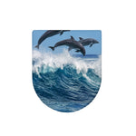 Dolphins Jumping Over Waves Print Toilet Lid Cover