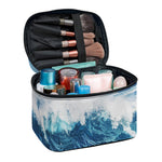 Dolphins Jumping Over Waves Print Travel Makeup Bag