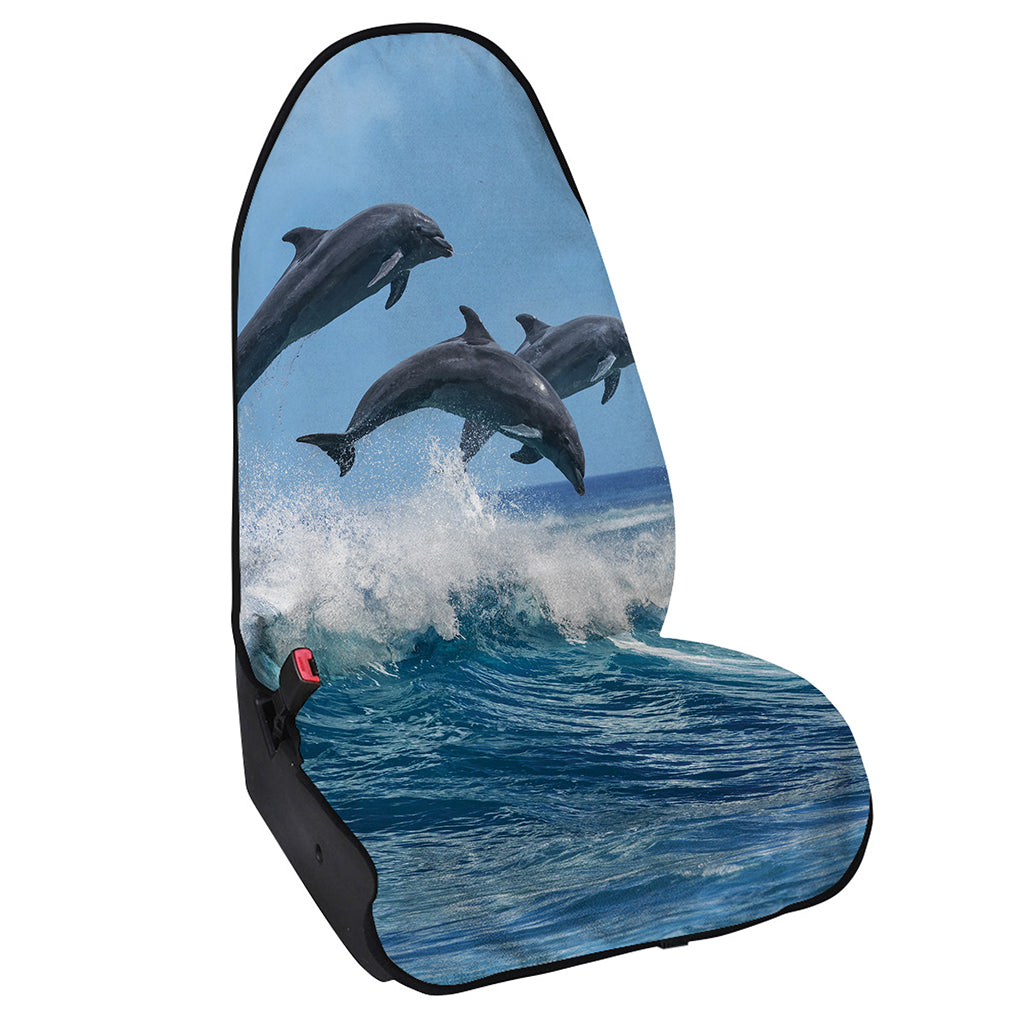 Dolphins Jumping Over Waves Print Waterproof Car Seat Cover