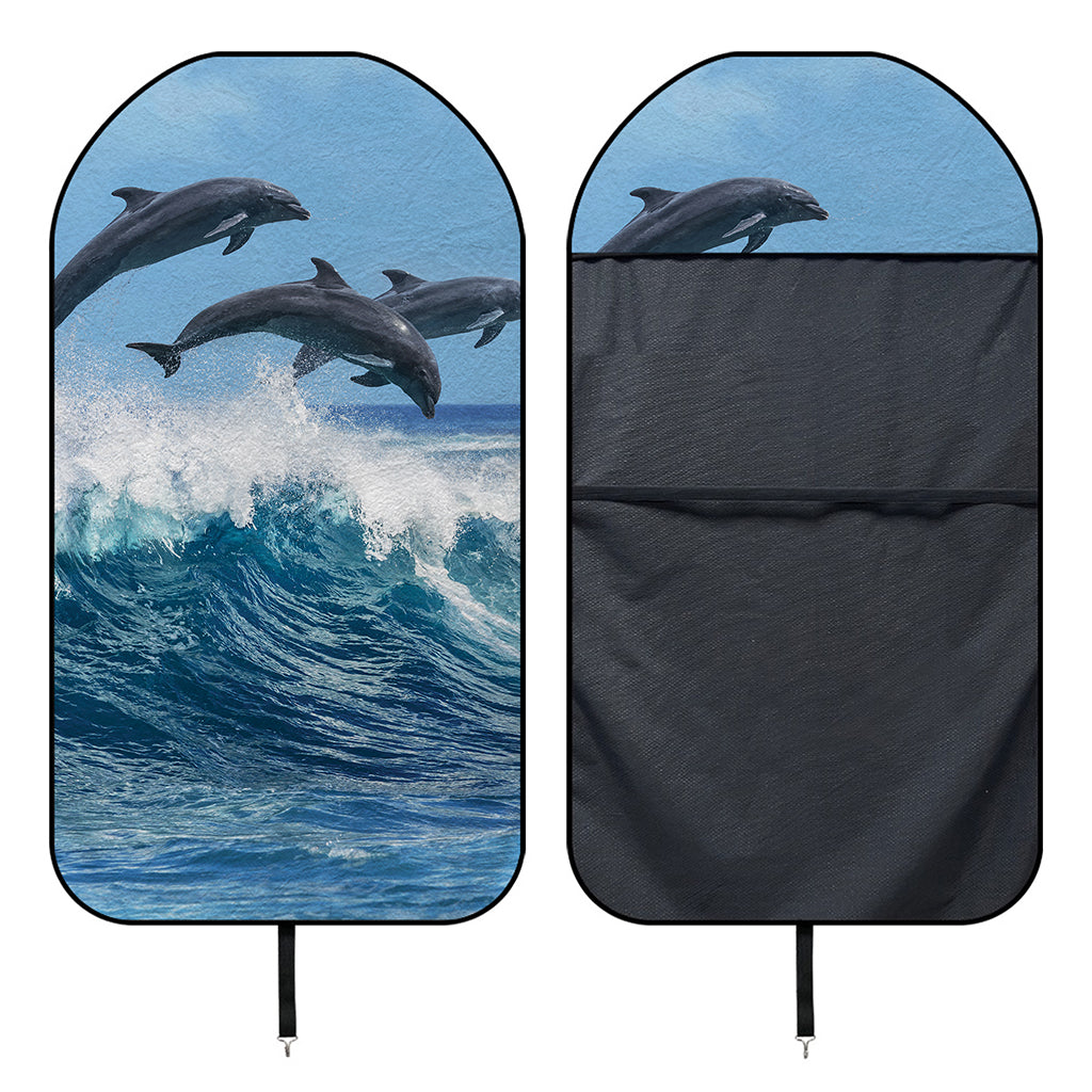 Dolphins Jumping Over Waves Print Waterproof Car Seat Cover