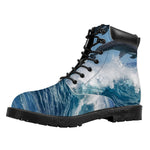 Dolphins Jumping Over Waves Print Work Boots
