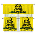 Don't Tread On Me Gadsden Flag Print 3 Piece Kitchen Curtains
