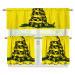Don't Tread On Me Gadsden Flag Print 3 Piece Kitchen Curtains